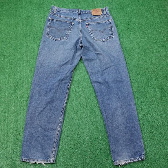 Vintage Levis 550 Jeans 38x34 (37x32.5) Blue Denim Relaxed Fit Tapered Made USA - Picture 7 of 13